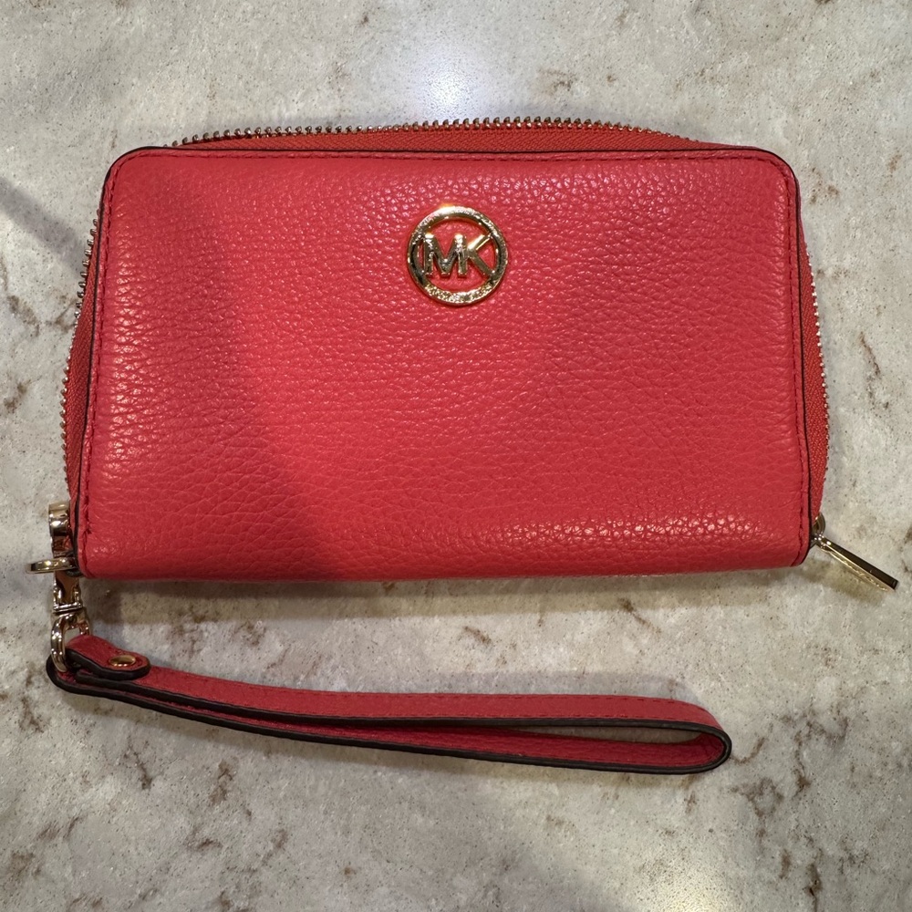Michael Kors Coral Wristlet Clutch